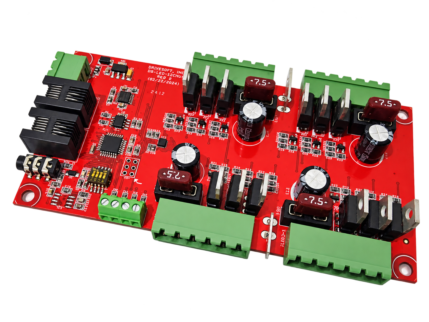 Internal circuit board assembly of the Drivesoft LED and RGB lighting controller