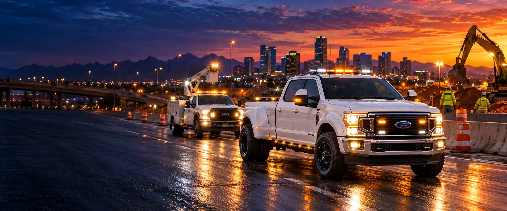 Drivesoft Ford F-450 utility truck on a construction site